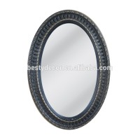 vintage black ABS frame wall oval mirror