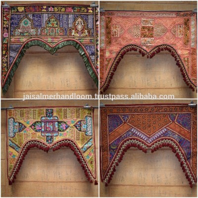 Wholesale Vintage Hand Embroidery patchwork door gate Valance Wholesale